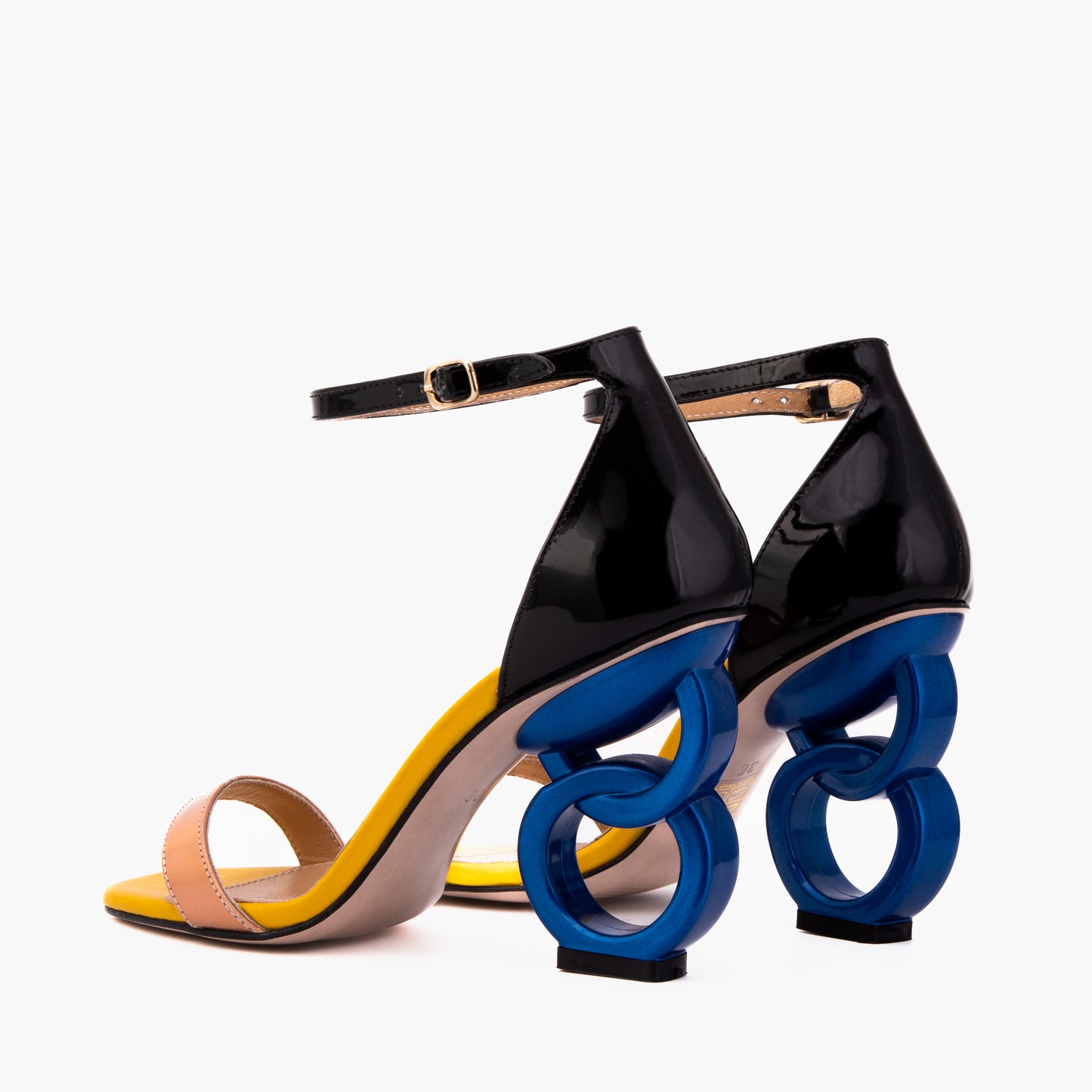 The Helix Heel Rose Gold Leather Women Sandal