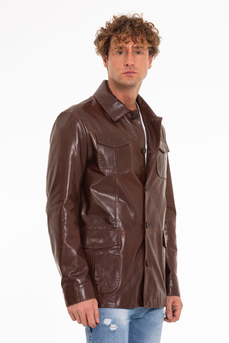 The Turro Brown Leather Jacket
