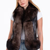 The Fitzroy Pythn Skin Leather Black Pullover Vest with a Pure Fox Fur Women Jacket