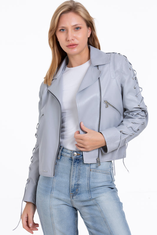 The Isola Leather Gray Jacket