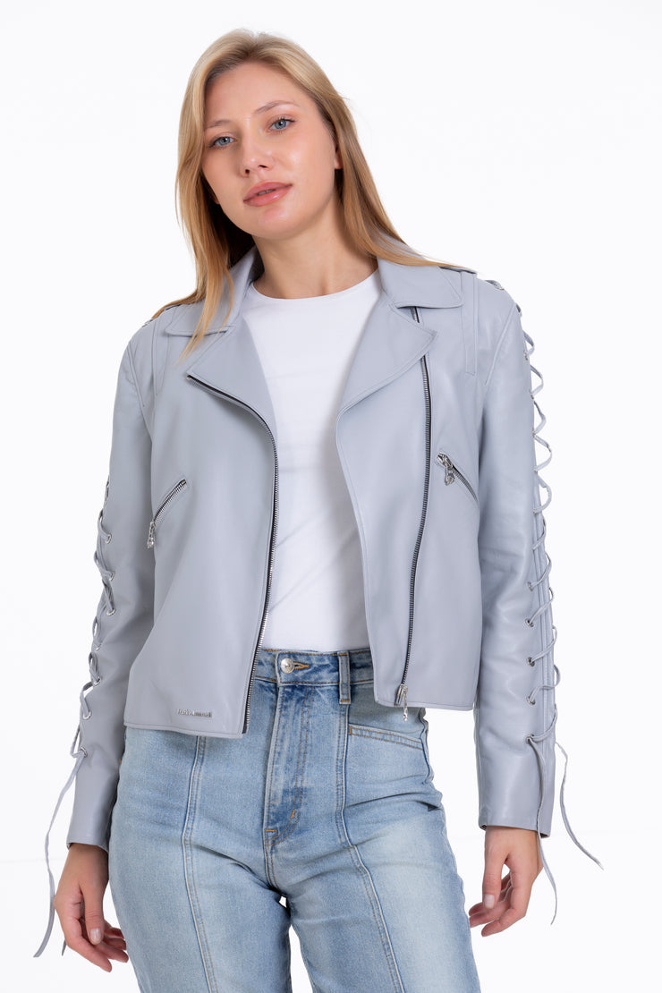 The Isola Leather Gray Jacket