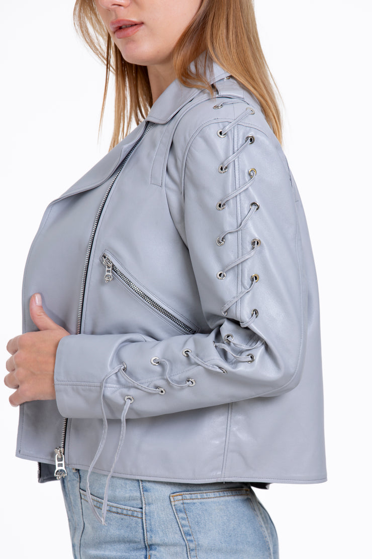 The Isola Leather Gray Jacket