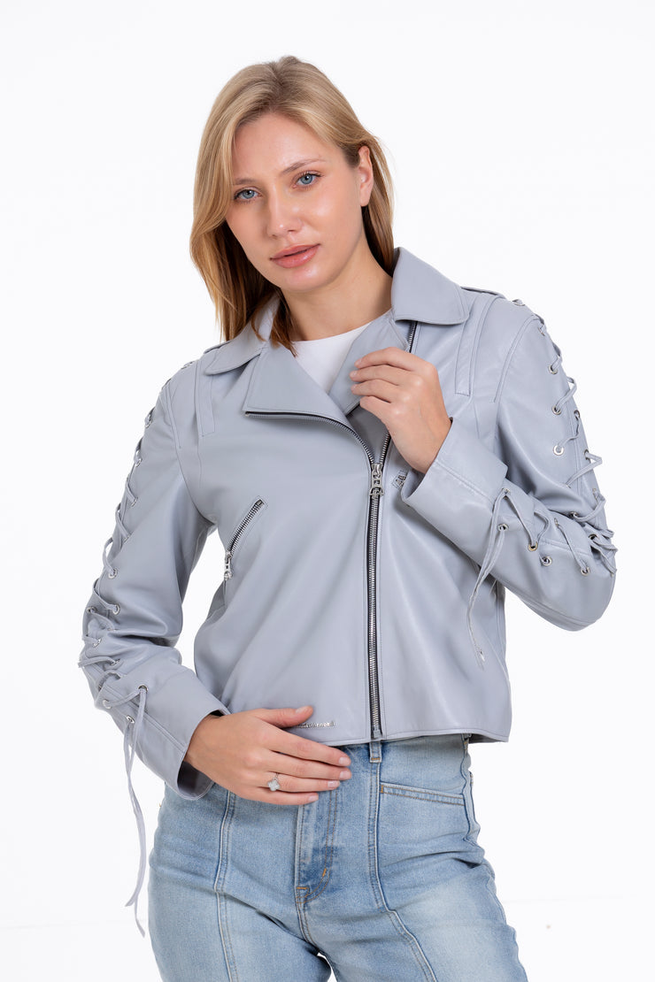 The Isola Leather Gray Jacket