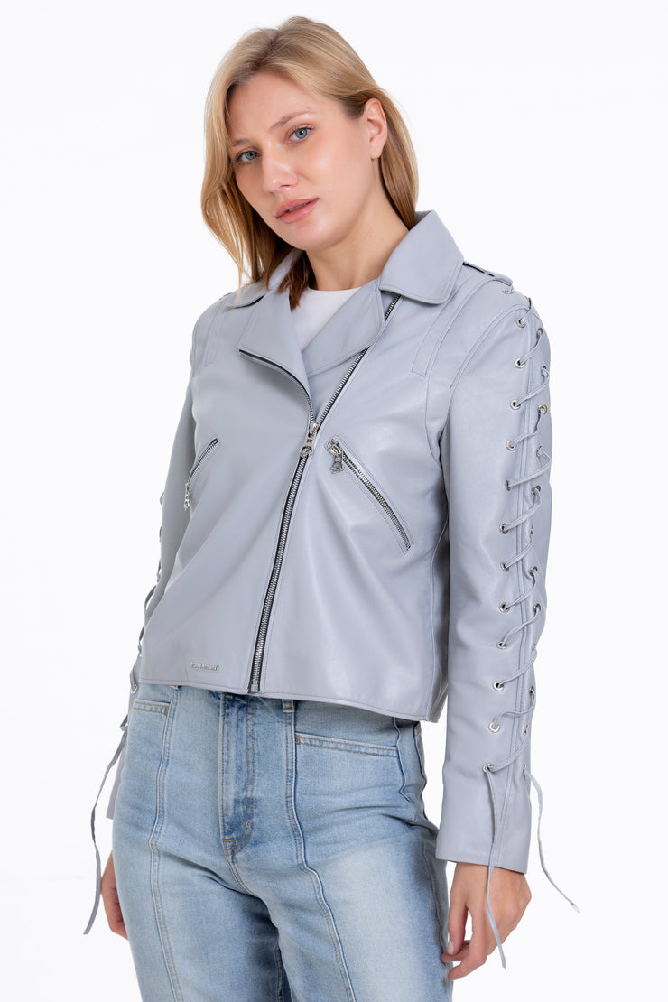 The Isola Leather Gray Jacket