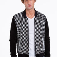 Chaqueta de piel de pitón de Bedford tejida a mano en color negro para hombre 