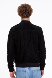 The Bedford Pythn Skin Handwoven Suede Leather Black Jacket