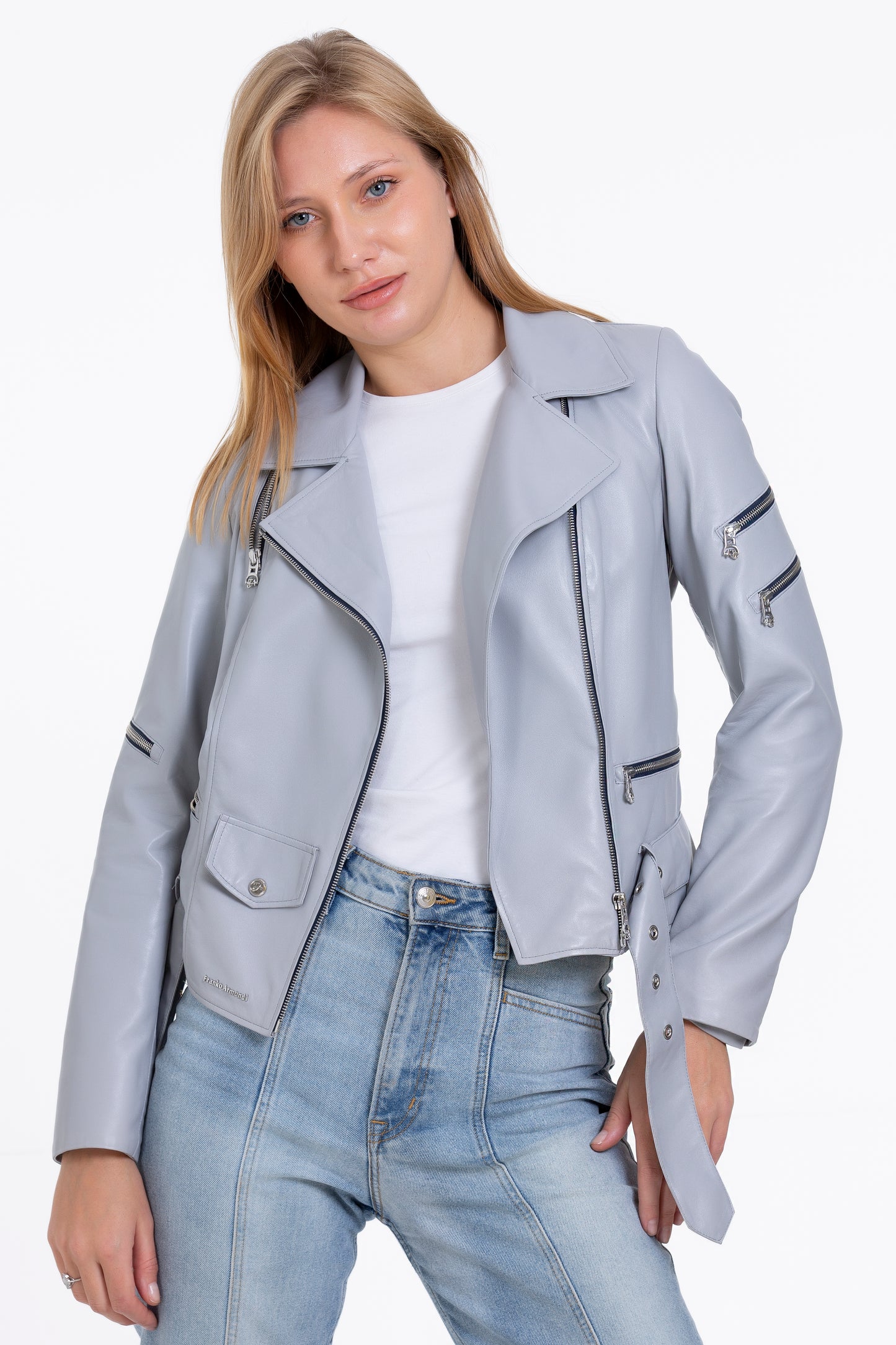 The Rodos Leather Gray Jacket