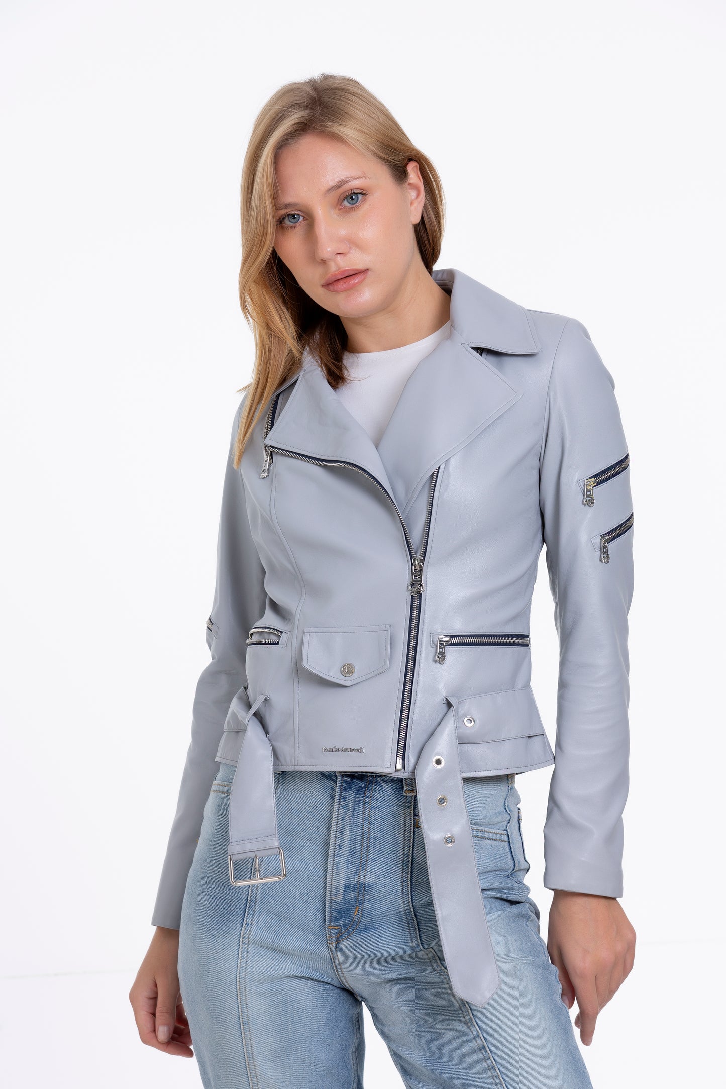 The Rodos Leather Gray Jacket