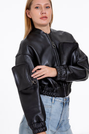 The Accra Women Leather Cropped Jacket