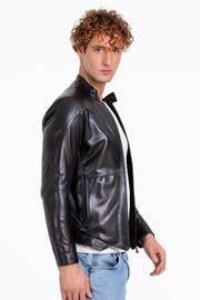 The Leith Black Leather Jacket