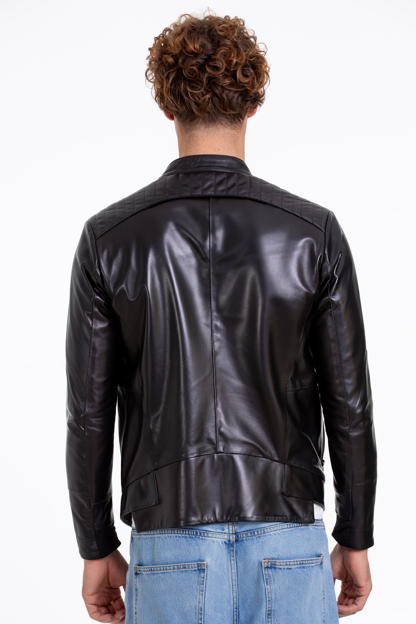 La chaqueta de cuero negra Leith para hombre 