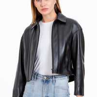 The Dennistoun Leather Black Women Jacket