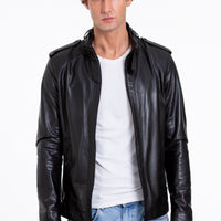 The Vinohrady Black Leather Men Jacket