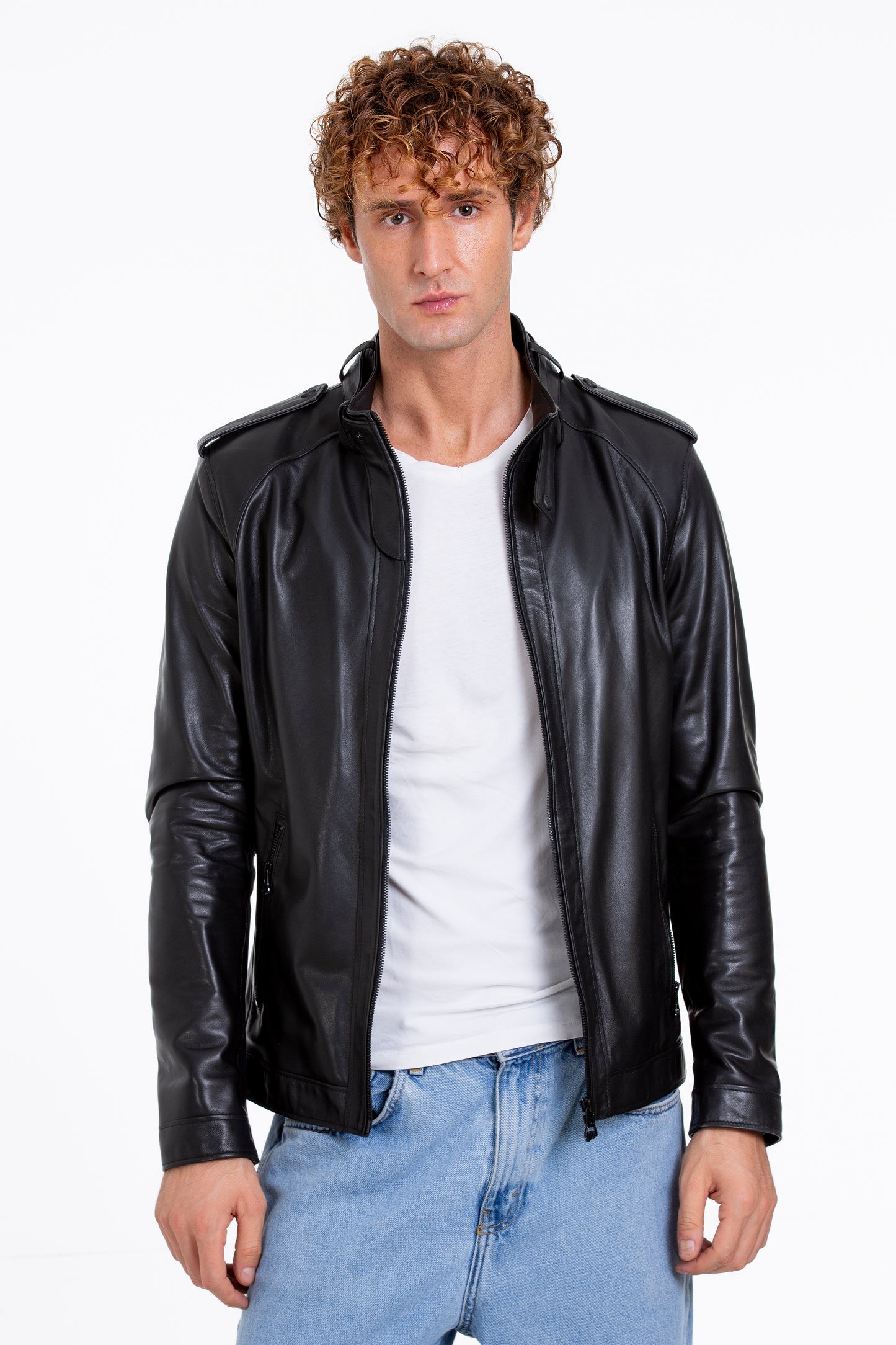 La chaqueta de cuero negra para hombre Vinohrady 