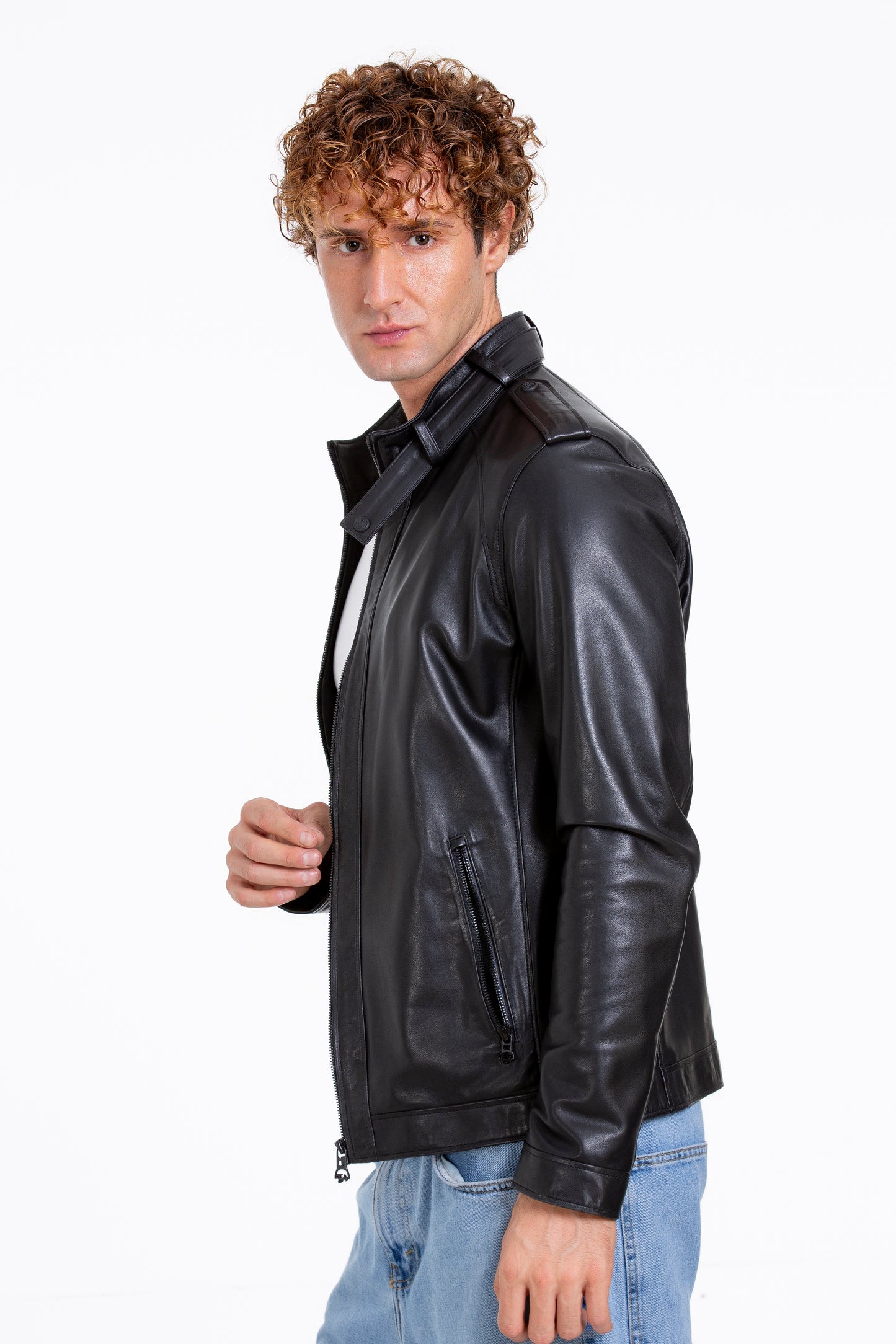 La chaqueta de cuero negra para hombre Vinohrady 