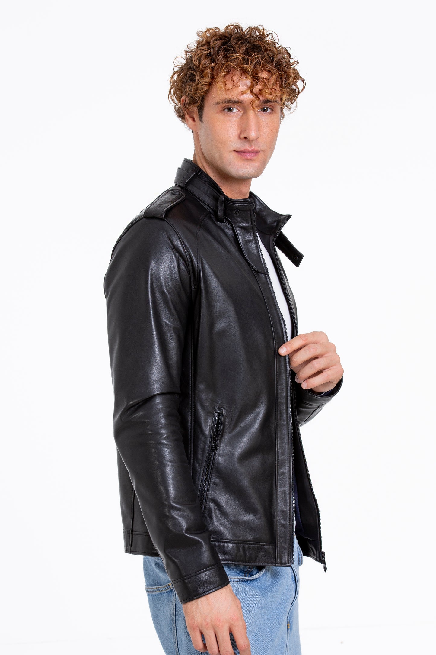 La chaqueta de cuero negra para hombre Vinohrady 