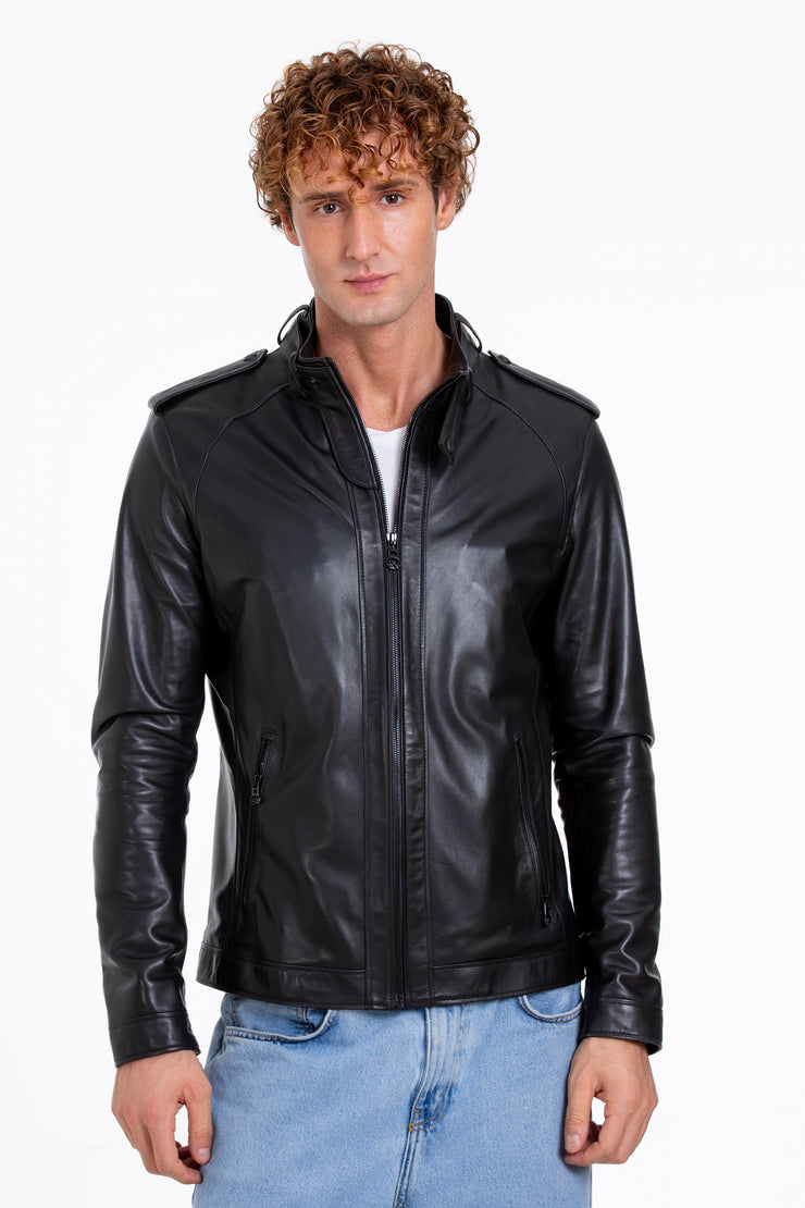 The Vinohrady Black Leather Jacket