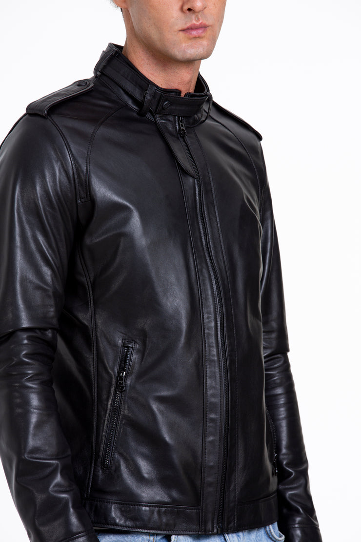 The Vinohrady Black Leather Jacket
