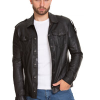 The Sabariego Black Leather Men Jacket
