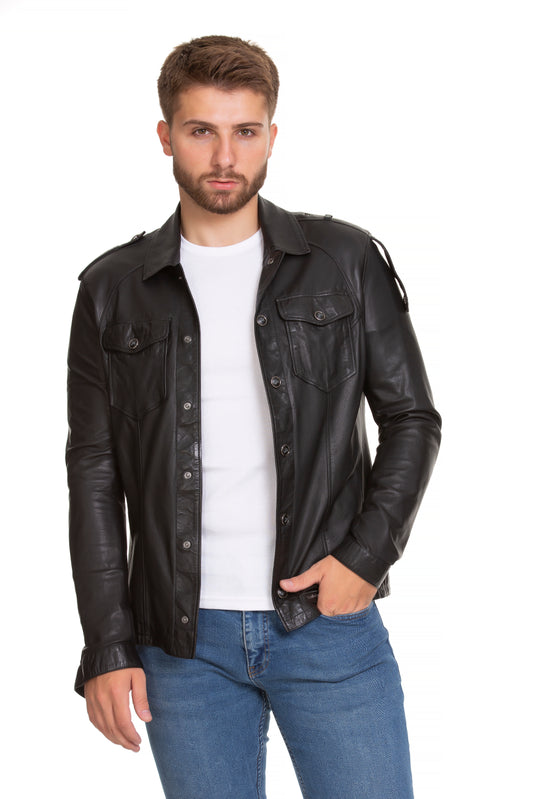 The Sabariego Black Leather Men Jacket