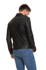 The Sabariego Black Men Leather Jacket