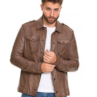 The Sabariego Tan Leather Men Jacket