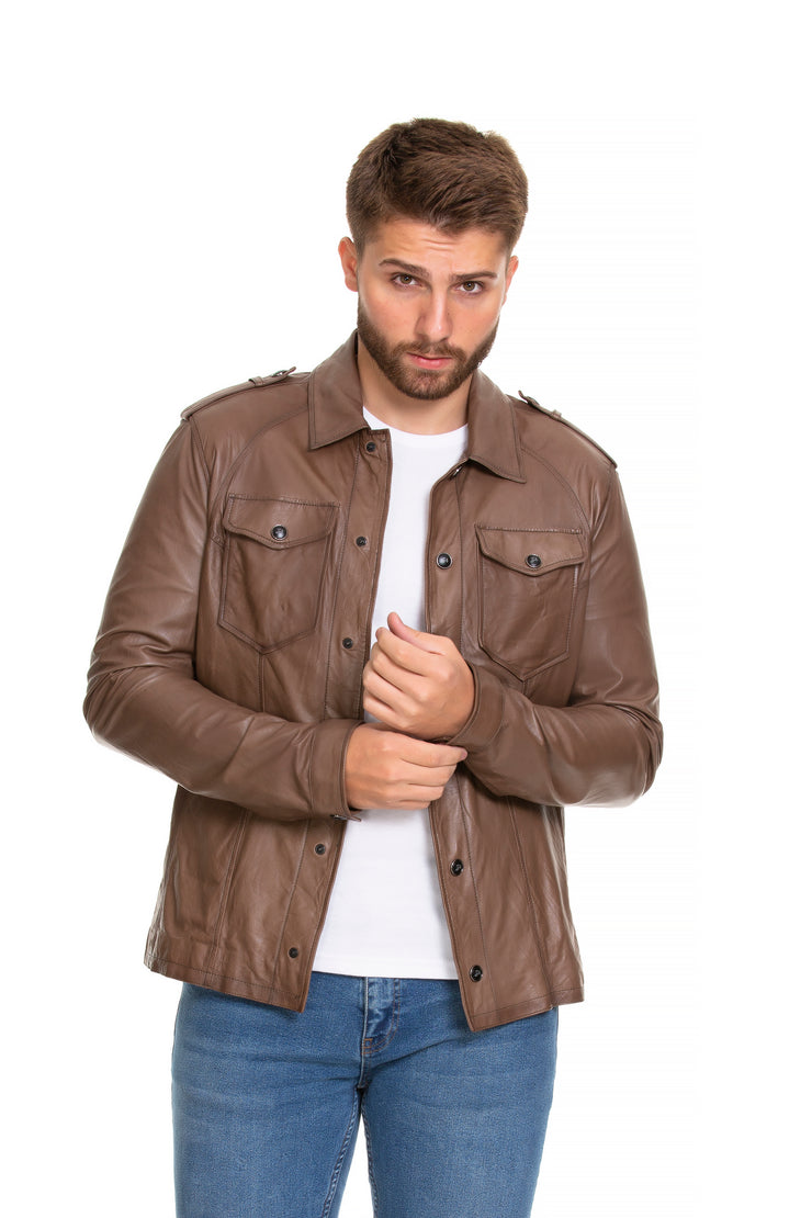 The Sabariego Tan Men Leather Jacket
