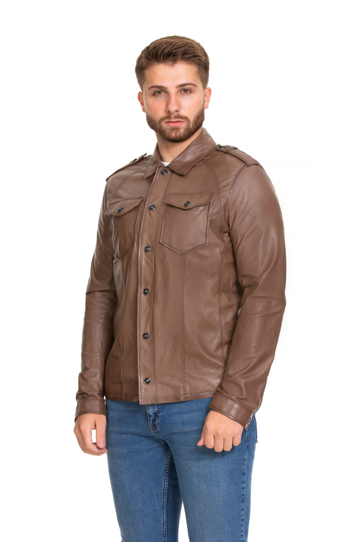 The Sabariego Tan Men Leather Jacket