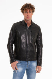 The Poleo Black Men Leather Jacket