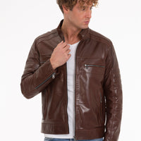 The Rios Tan Men Leather Men Jacket