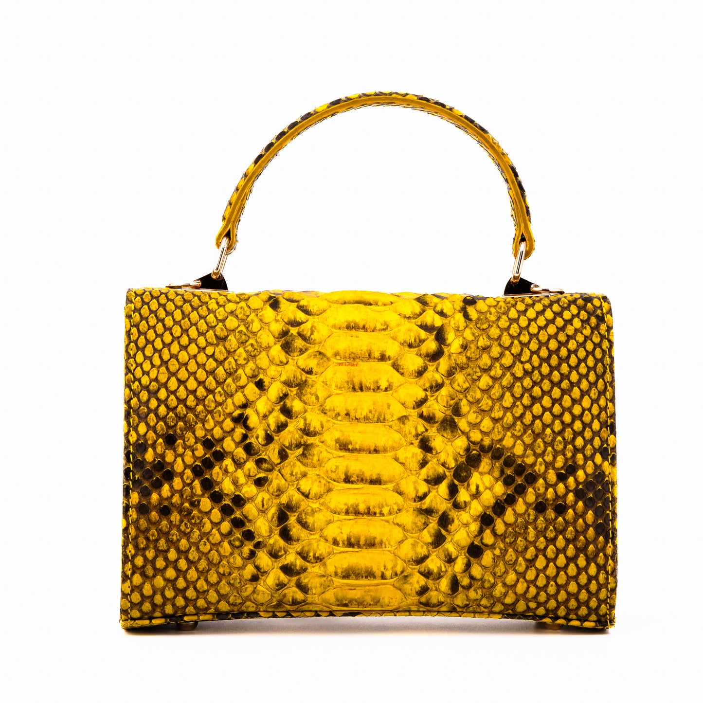 Bolso de mano de piel de pitón naranja The Queen