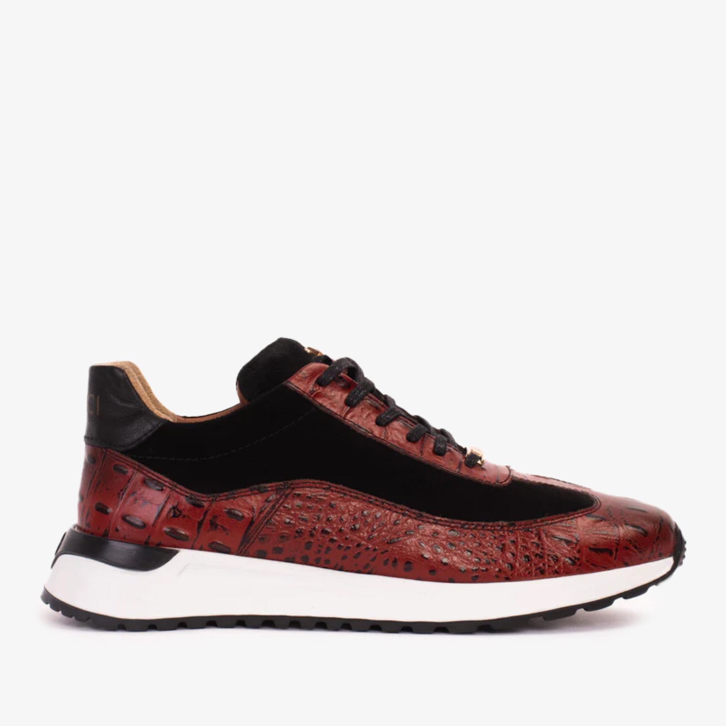 Zapatilla deportiva Savamala de piel color burdeos para hombre ¡Oferta final!