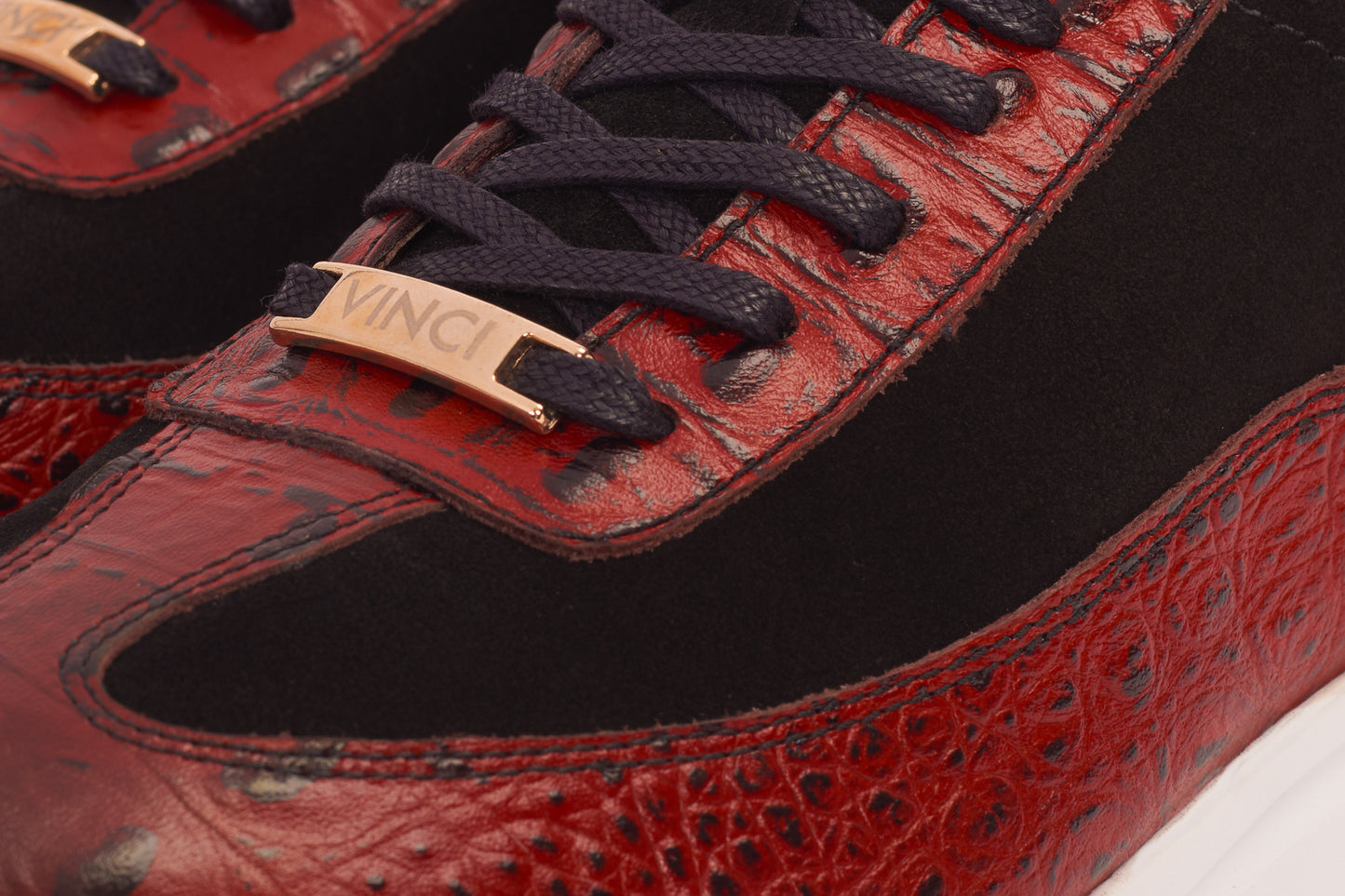 Zapatilla deportiva Savamala de piel color burdeos para hombre ¡Oferta final!