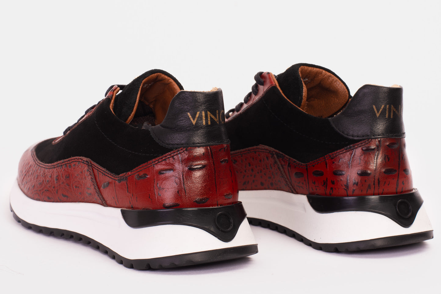 Zapatilla deportiva Savamala de piel color burdeos para hombre ¡Oferta final!