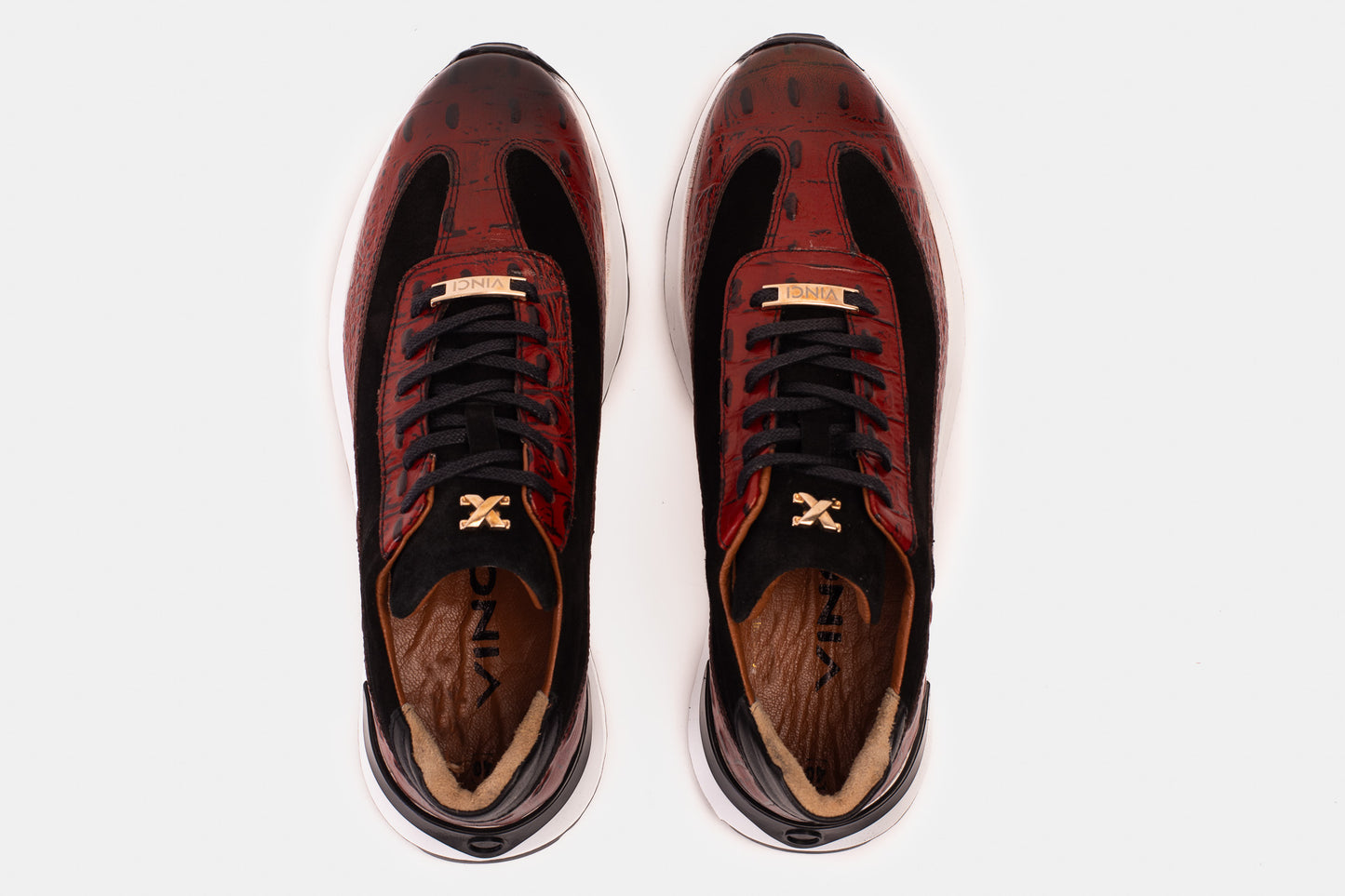 Zapatilla deportiva Savamala de piel color burdeos para hombre ¡Oferta final!