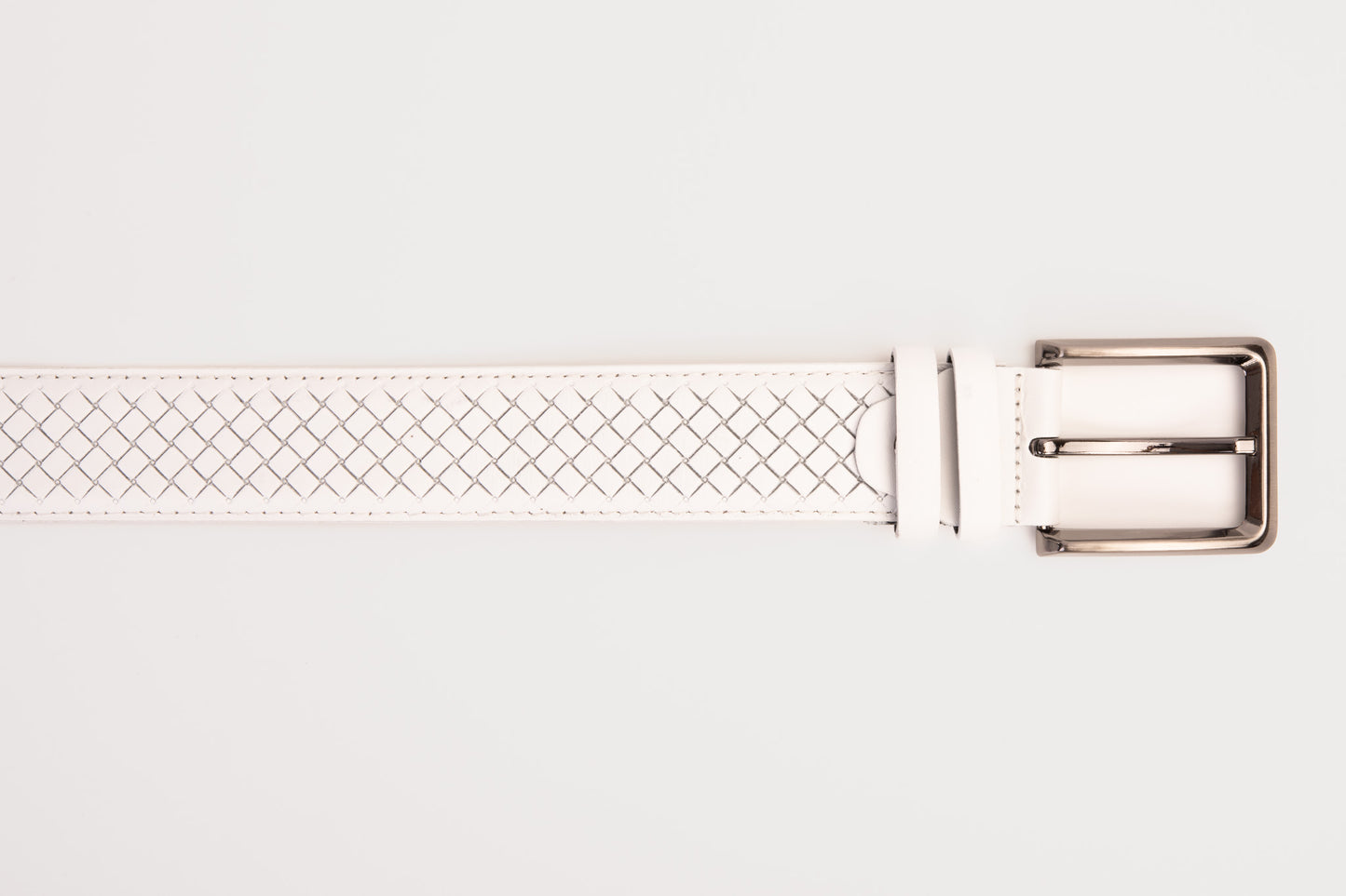 The Layla White Woven Leather Belt