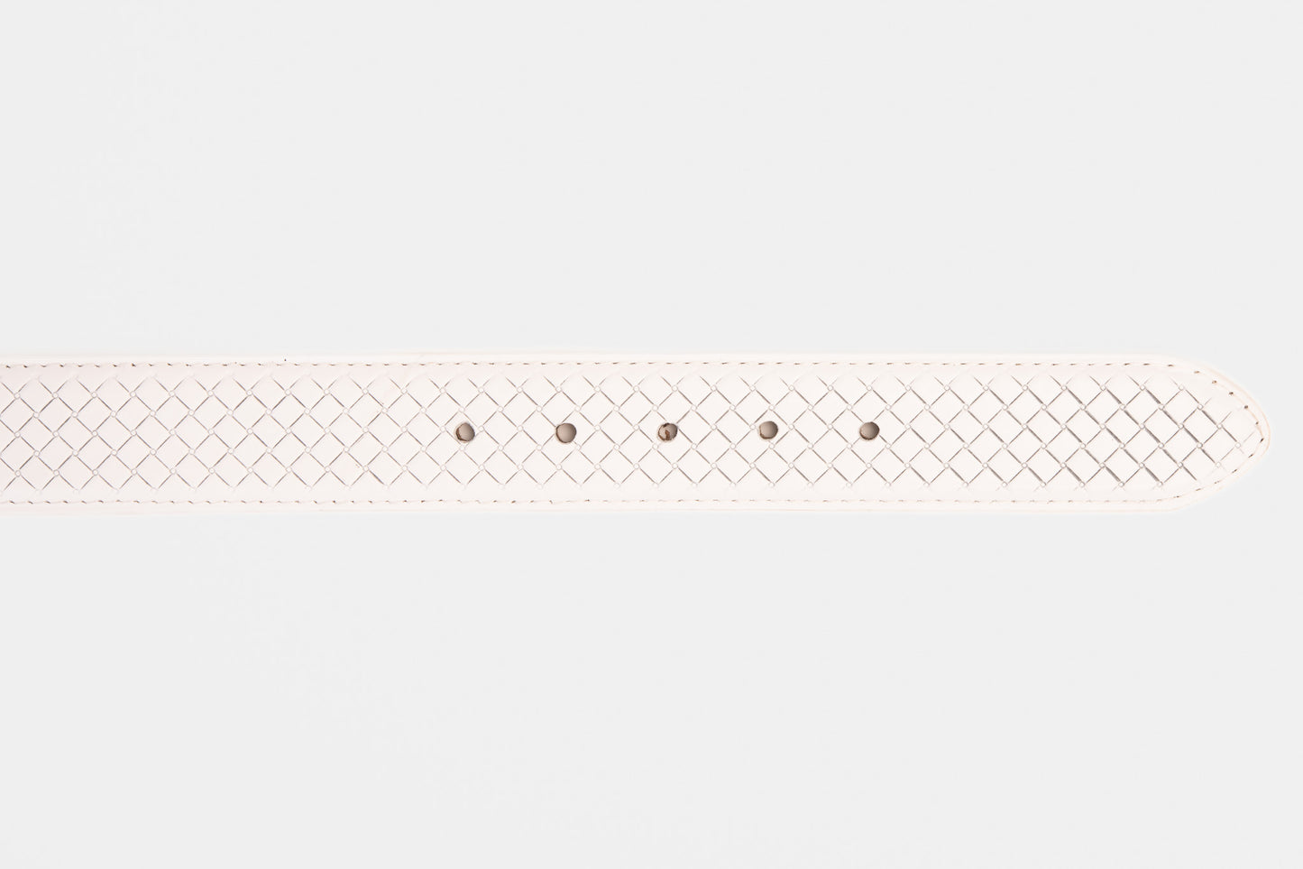 The Turan White Woven Leather Belt