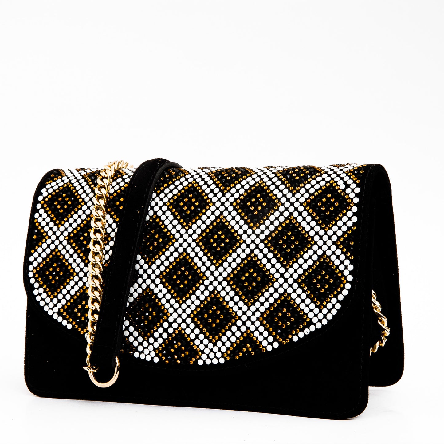 The Nampula Black Glitter Leather Handbag