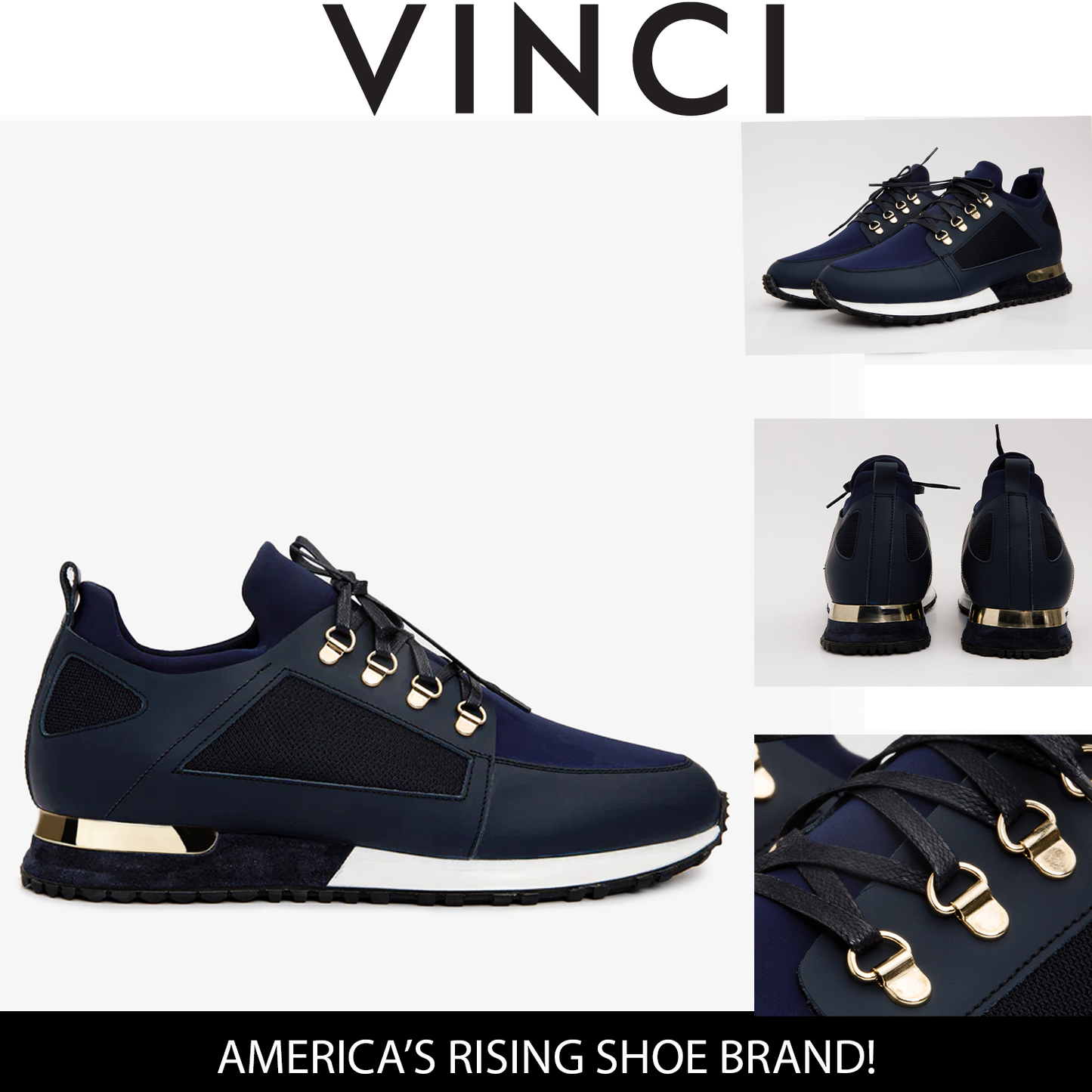 The Emir Navy Leather Men Sneaker