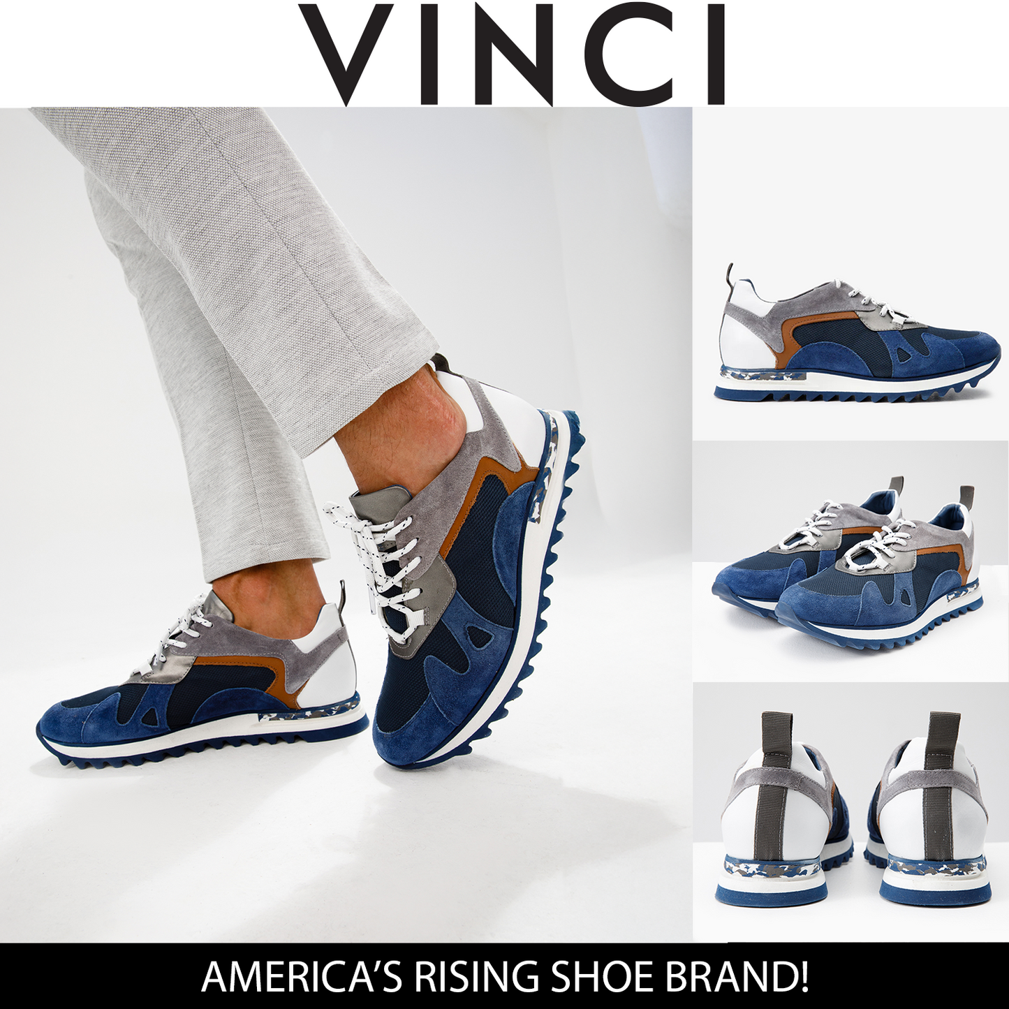 The Tyler Blue Leather Men Sneaker
