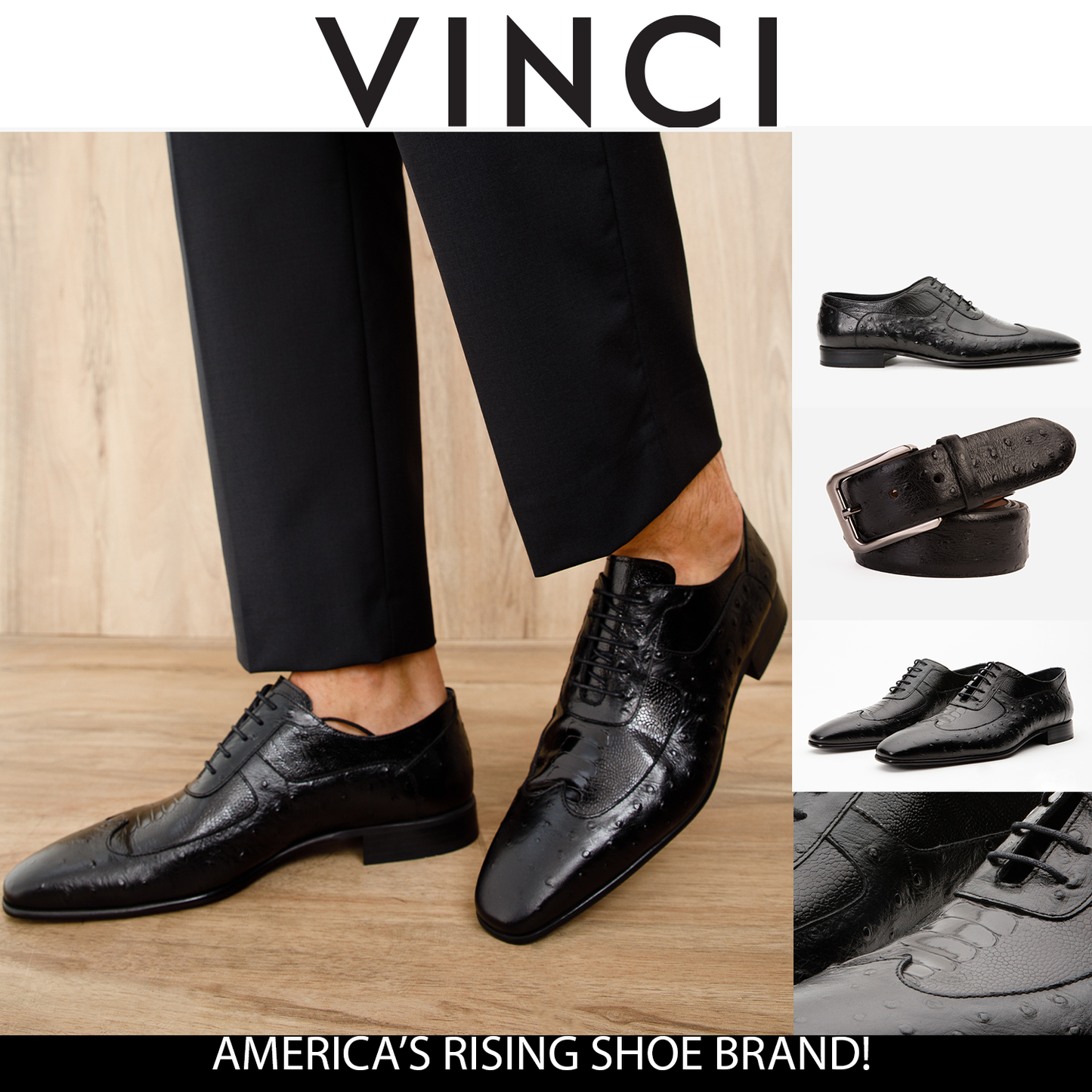 The Alabama Black Wingtip Oxford Men Shoe