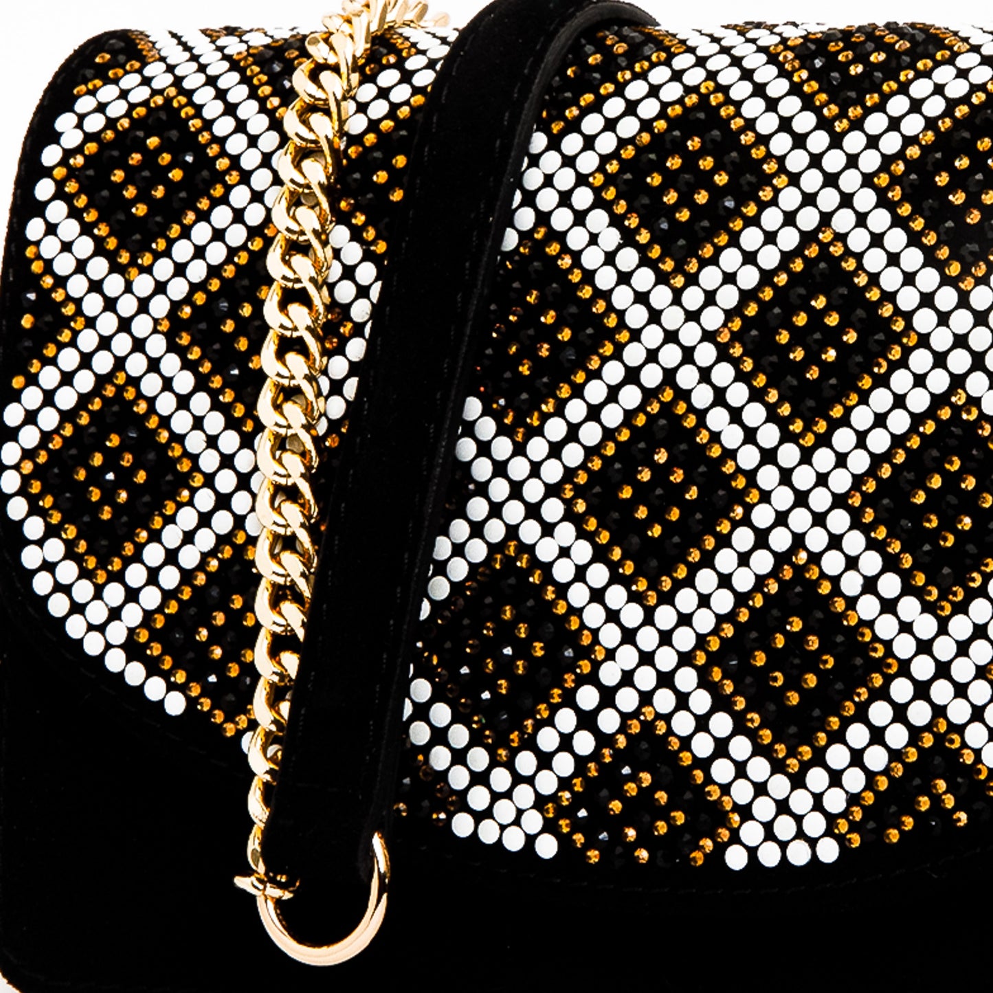 The Nampula Black Glitter Leather Handbag