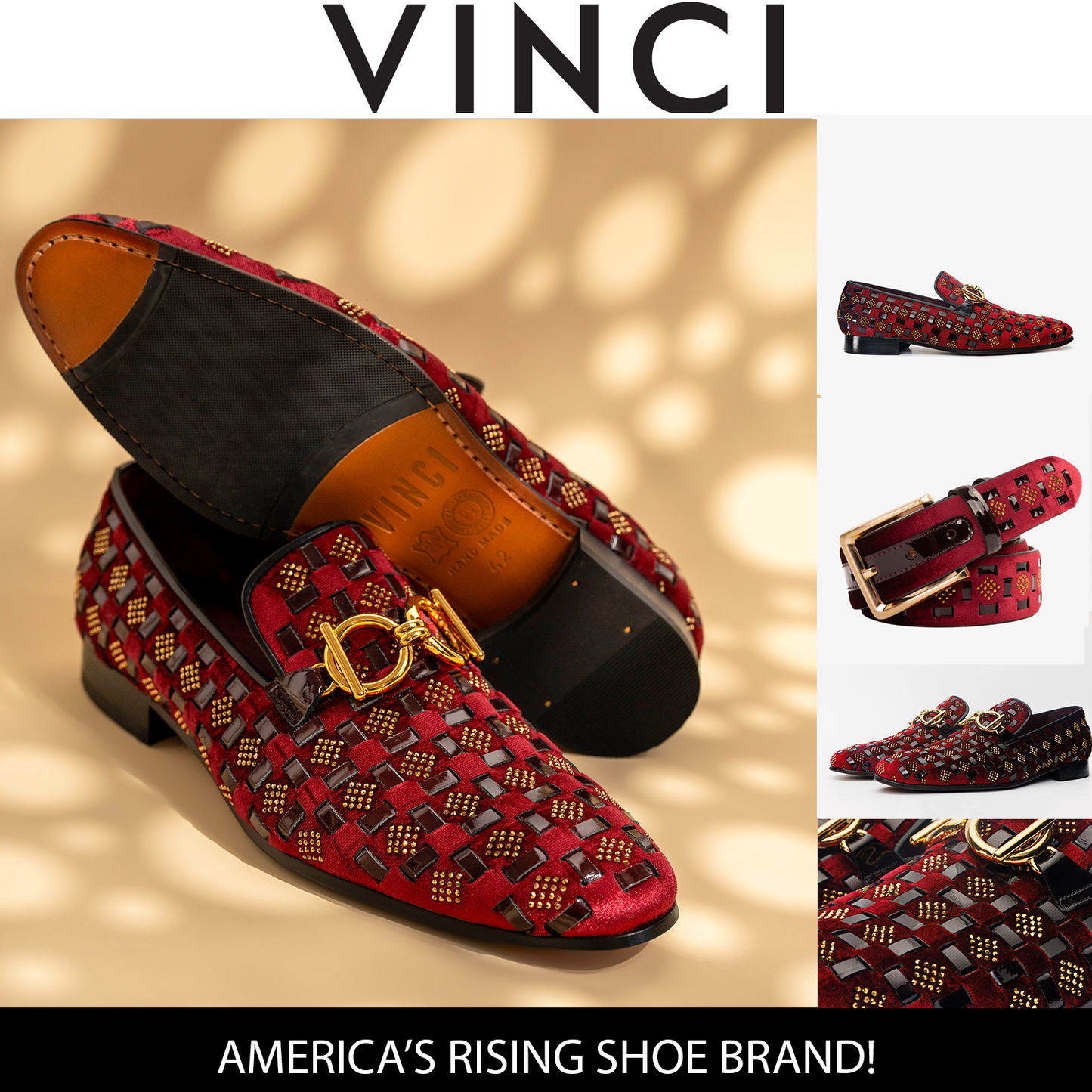 Mocasín de vestir Vicino Shoe Burgundy Bit para hombre, edición limitada