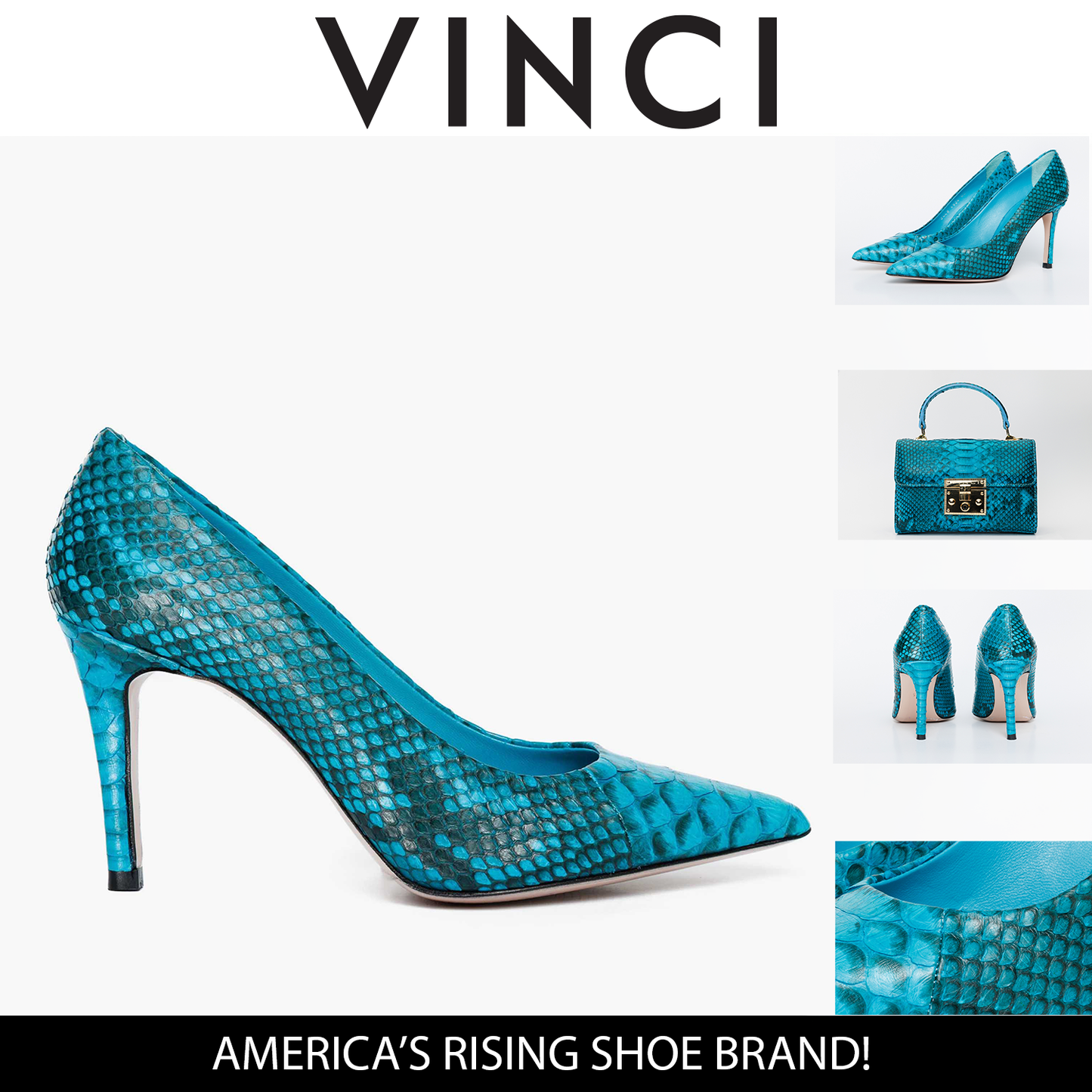 حذاء Queenn Turquoise Bythen Leather Pump للنساء 