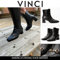 The Bukres Black Leather Block Heel Women Boot