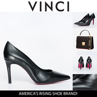 The Ege Black Leather Pump Fuchsia Sole Women Shoe