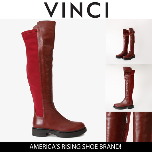 The  Harmony Belle Burgundy Leather Knee High Women Boot