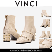 حذاء فالنتينا جلد بكعب كتلة للنساء