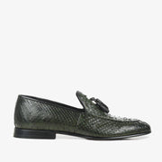 The Bethesda Green Pyhtn Skin Leather Tassel Loafer Shoe