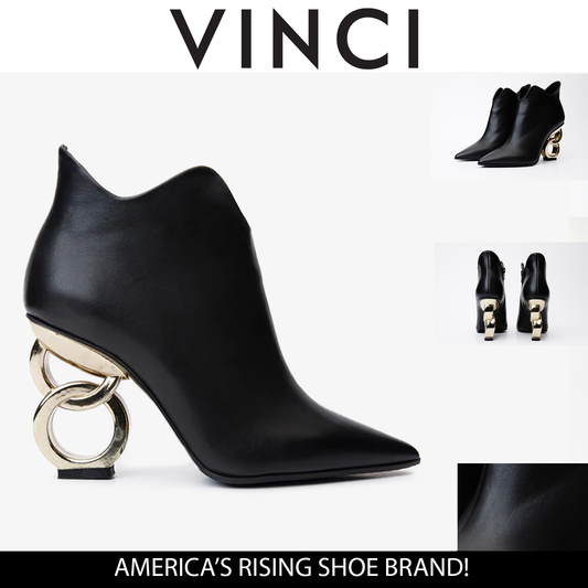 The Abriel Black Leather Ankle Women Boot